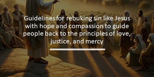 Guidelines for rebuking sin like Jesus with hope and compassion to guide people back to the principles of love, justice, and mercy