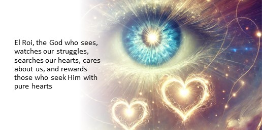 El Roi, the God who sees, watches our struggles, searches our hearts, cares about us, and rewards those who seek Him with pure hearts