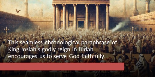 This seamless chronological paraphrase of King Josiah's godly reign in Judah encourages us to serve God faithfully.
