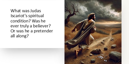 What was Judas Iscariot’s spiritual condition? Was he ever truly a believer? Or was he a pretender all along?