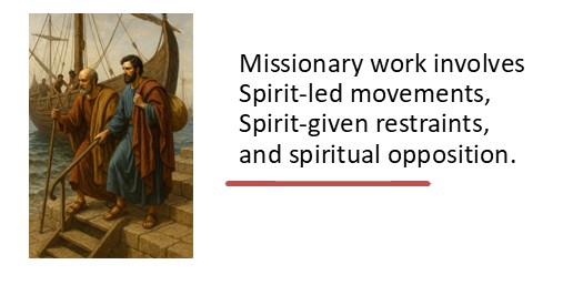 Missionary work has never followed a straight or predictable path. The New Testament reveals a rich tapestry of Spirit-led movements, Spirit-given restraints, and spiritual opposition.