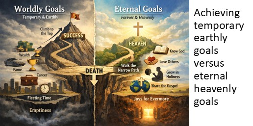 Achieving temporary earthly goals versus eternal heavenly goals