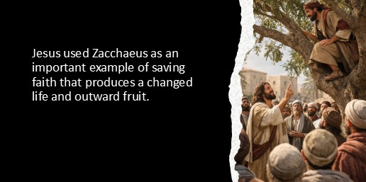 Jesus used Zacchaeus as an important example of saving faith that produces a changed life and outward fruit.