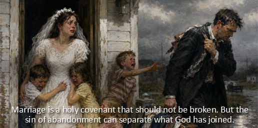 Marriage is a holy covenant that should not be broken. But the sin of abandonment can separate what God has joined.