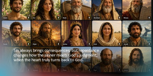 Sin always brings consequences, but repentance changes how the sinner meets God’s judgment, when the heart truly turns back to God.