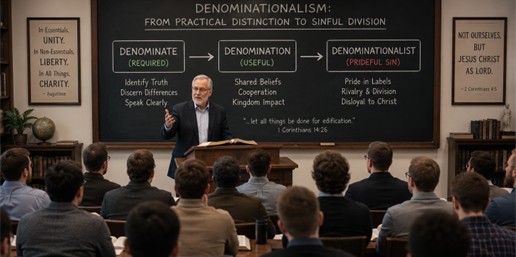The myth of non-denominationalism hides an important truth: every church has doctrine, history, leadership, traditions, and boundaries. Learn when practical distinctions are biblical, when denominations are useful, and when denominationalism becomes sinful division.