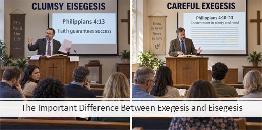The difference between clumsy eisegesis to accidently teach false doctrine and careful exegesis to accurately give the sense of scripture.